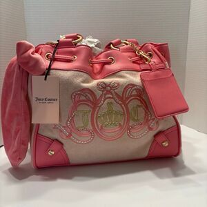 Juicy Couture Lovers Club Daydreamer Tote Pink Diamond With Coin Purse Viral NWT